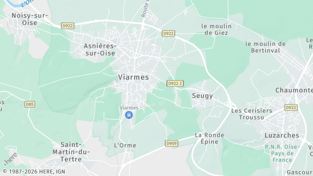 Carte de la zone d'intervention à Viarmes