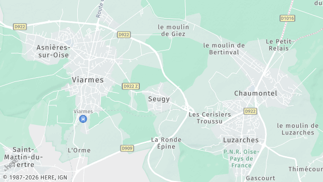 Carte de la zone d'intervention à Seugy