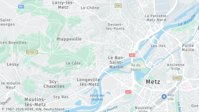 Carte de la zone d'intervention à Le Ban-Saint-Martin