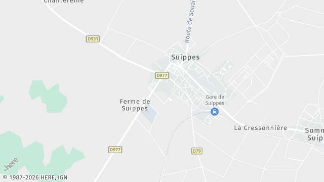 Carte de la zone d'intervention à Suippes