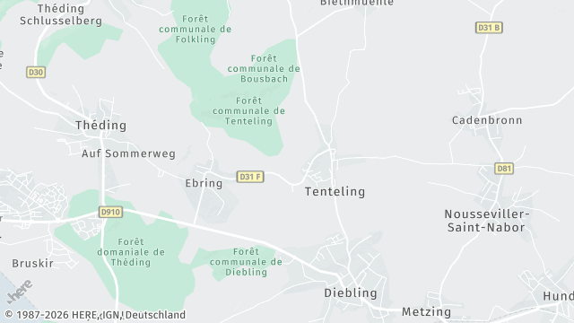 Carte de la zone d'intervention à Tenteling