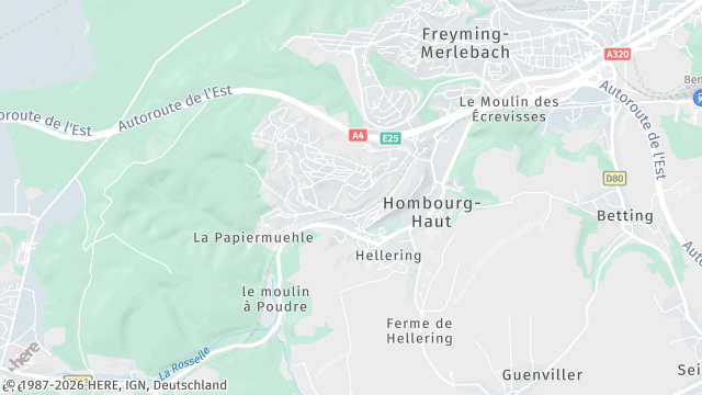 Carte de la zone d'intervention à Hombourg-Haut