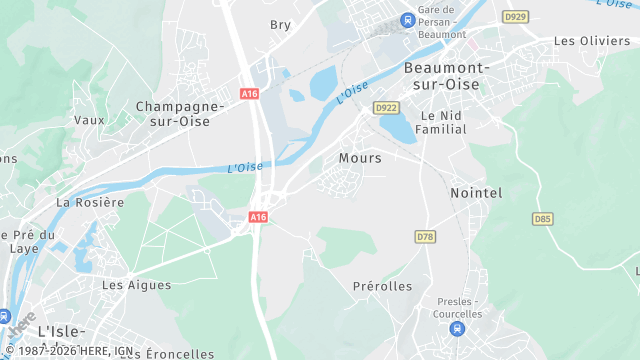 Carte de la zone d'intervention à Mours