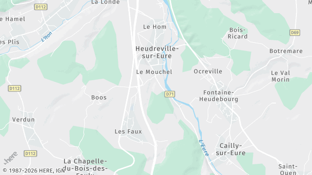 Carte de la zone d'intervention à Heudreville-sur-Eure