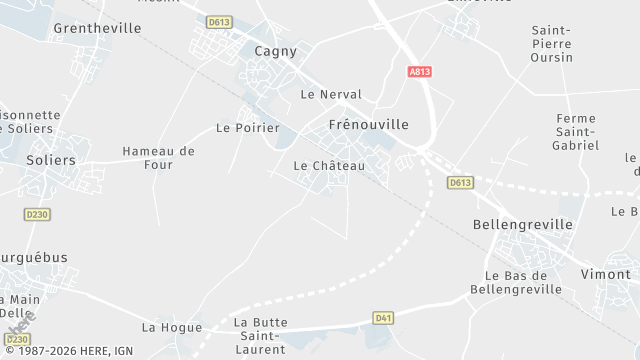 Carte de la zone d'intervention à Frénouville