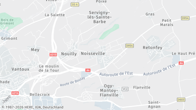 Carte de la zone d'intervention à Noisseville