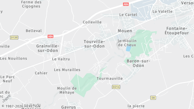 Carte de la zone d'intervention à Tourville-sur-Odon