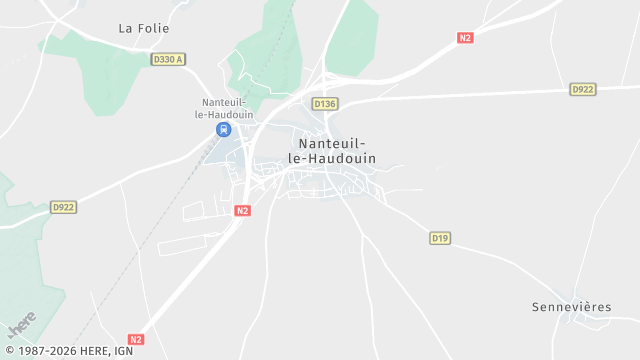 Carte de la zone d'intervention à Nanteuil-le-Haudouin