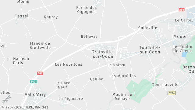 Carte de la zone d'intervention à Grainville-sur-Odon