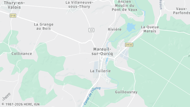 Carte de la zone d'intervention à Mareuil-sur-Ourcq