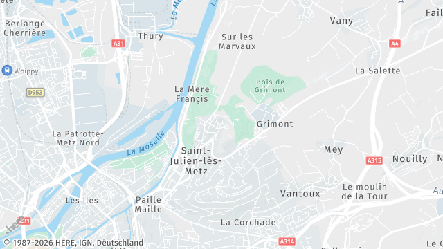 Carte de la zone d'intervention à Saint-Julien-lès-Metz