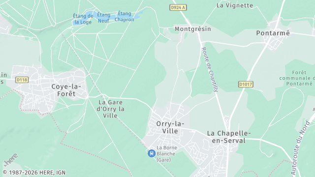 Carte de la zone d'intervention à Orry-la-Ville