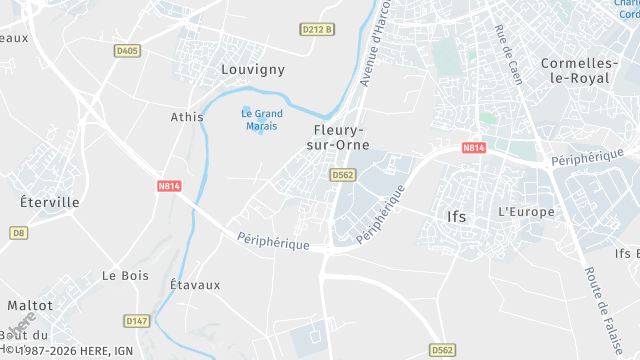 Carte de la zone d'intervention à Fleury-sur-Orne