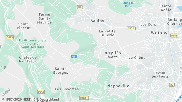 Carte de la zone d'intervention à Lorry-lès-Metz
