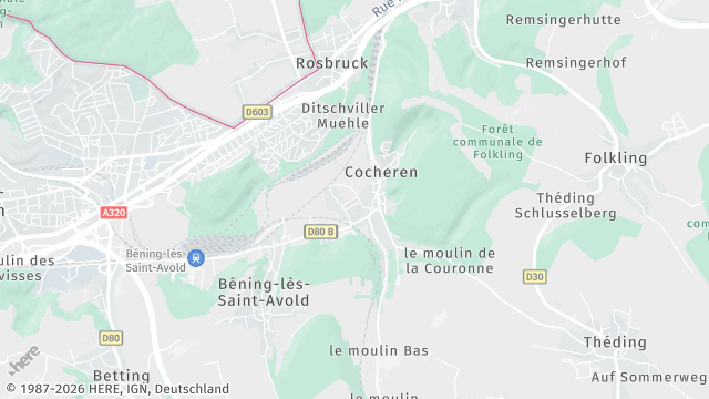 Carte de la zone d'intervention à Cocheren