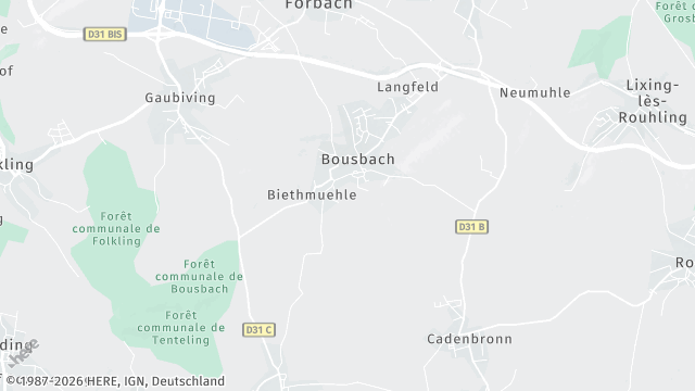 Carte de la zone d'intervention à Bousbach