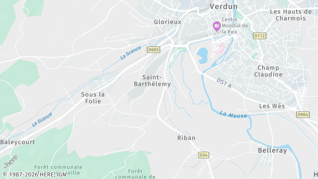 Carte de la zone d'intervention à Verdun