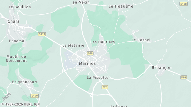 Carte de la zone d'intervention à Marines