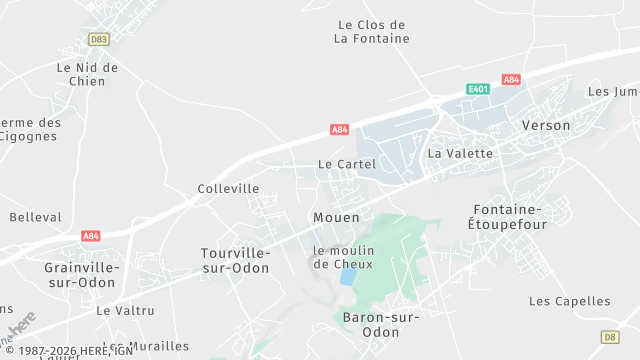 Carte de la zone d'intervention à Mouen