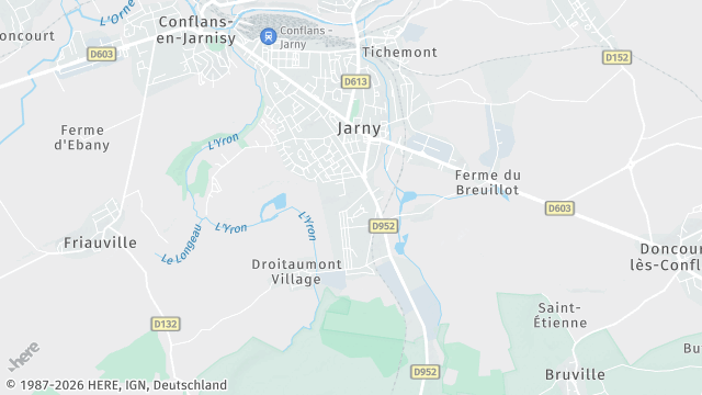 Carte de la zone d'intervention à Jarny