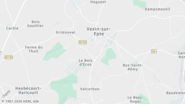 Carte de la zone d'intervention à Vexin-sur-Epte