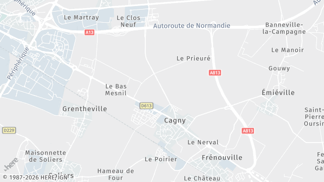 Carte de la zone d'intervention à Cagny