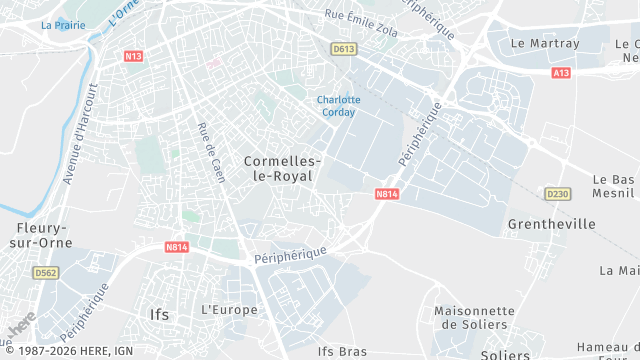 Carte de la zone d'intervention à Cormelles-le-Royal