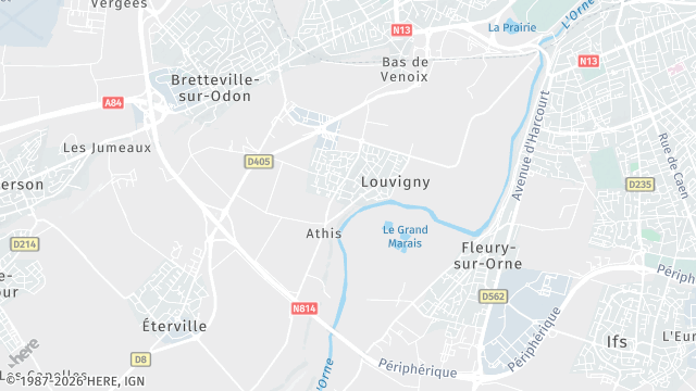 Carte de la zone d'intervention à Louvigny