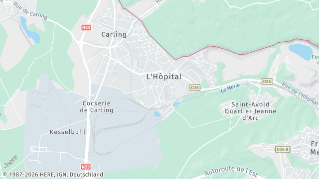 Carte de la zone d'intervention à L'Hôpital