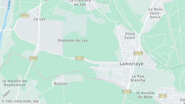 Carte de la zone d'intervention à Lamorlaye