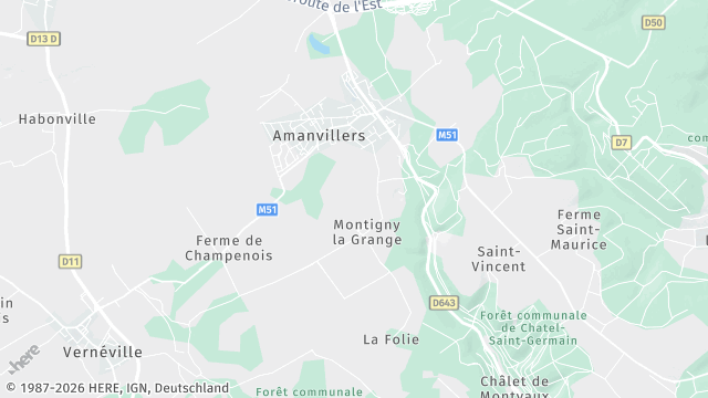Carte de la zone d'intervention à Amanvillers