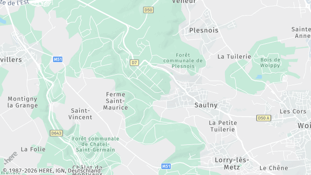 Carte de la zone d'intervention à Saulny