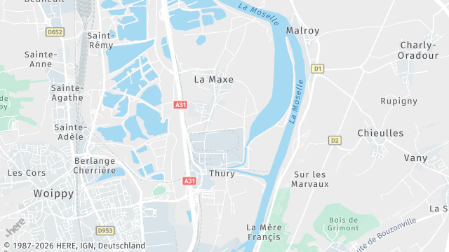 Carte de la zone d'intervention à La Maxe