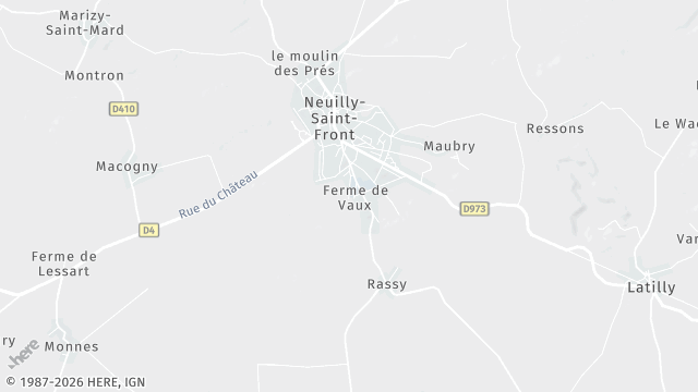 Carte de la zone d'intervention à Neuilly-Saint-Front