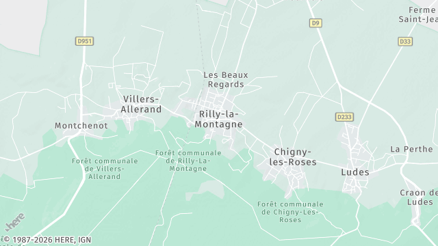 Carte de la zone d'intervention à Rilly-la-Montagne