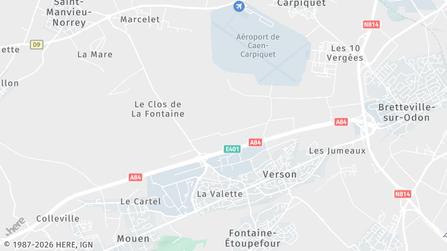 Carte de la zone d'intervention à Verson