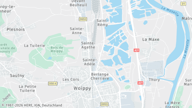 Carte de la zone d'intervention à Woippy