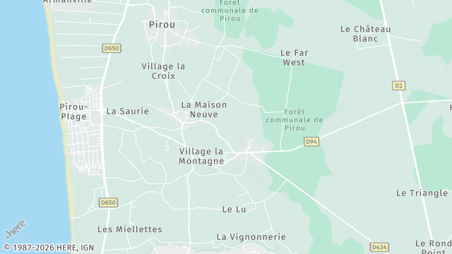 Carte de la zone d'intervention à Pirou