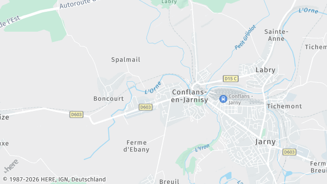 Carte de la zone d'intervention à Conflans-en-Jarnisy
