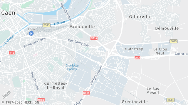 Carte de la zone d'intervention à Mondeville