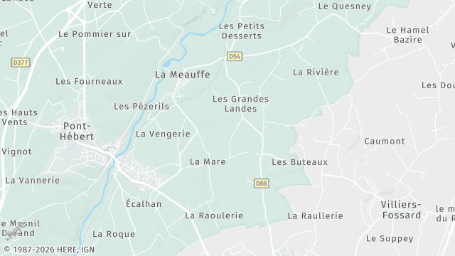 Carte de la zone d'intervention à La Meauffe