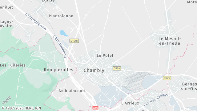 Carte de la zone d'intervention à Chambly