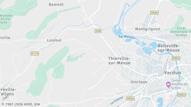 Carte de la zone d'intervention à Thierville-sur-Meuse