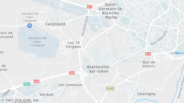 Carte de la zone d'intervention à Bretteville-sur-Odon