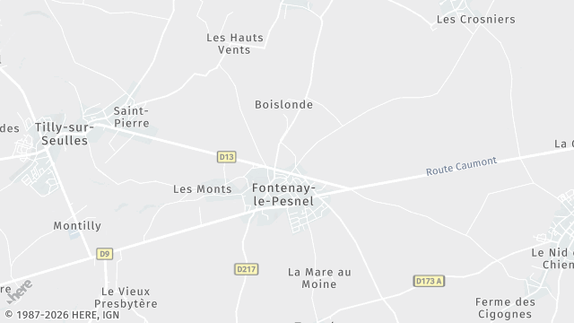 Carte de la zone d'intervention à Fontenay-le-Pesnel