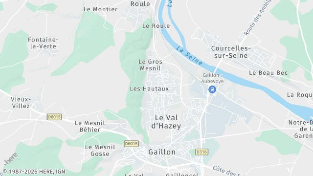 Carte de la zone d'intervention à Le Val d'Hazey