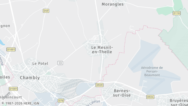 Carte de la zone d'intervention à Le Mesnil-en-Thelle