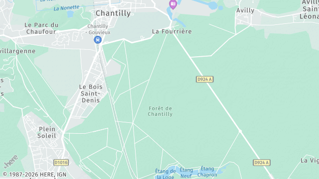 Carte de la zone d'intervention à Chantilly