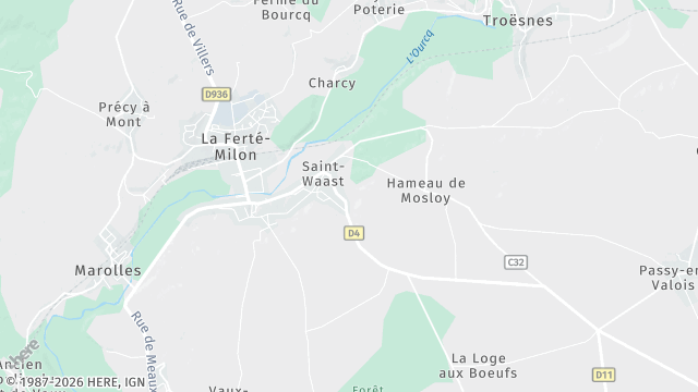 Carte de la zone d'intervention à La Ferté-Milon