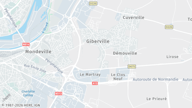 Carte de la zone d'intervention à Giberville